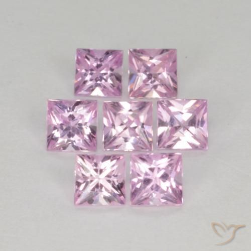 Gemme di Zaffiro Tono rosa ciliegia naturale da 0.99 ct, Quadrato, VS