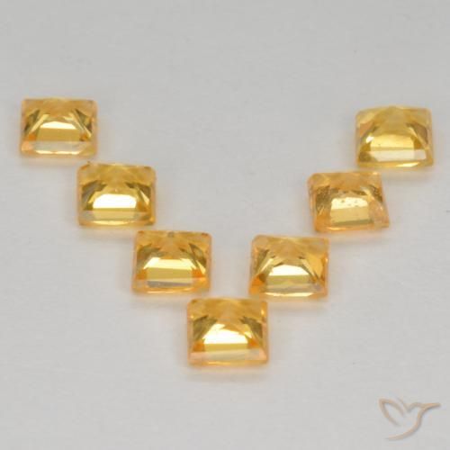 Gemme di Zaffiro Arancio Dorato Profondo naturale da 1.44 ct, Quadrato, VS