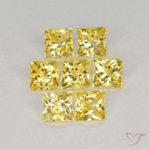 Gemme di Zaffiro Giallo Toscana naturale da 1.32 ct, Quadrato, VS