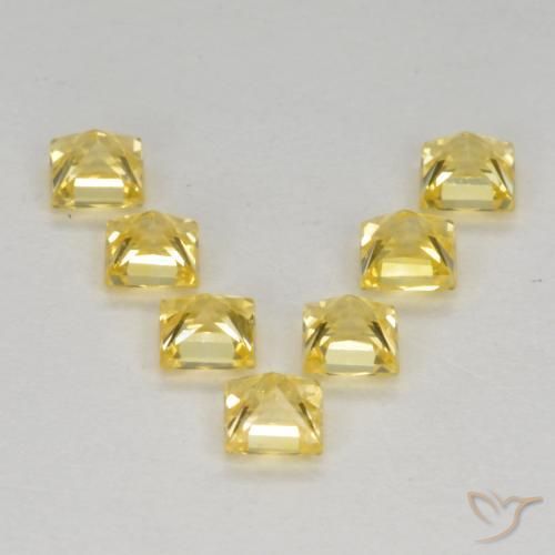 Gemme di Zaffiro Giallo Toscana naturale da 1.32 ct, Quadrato, VS