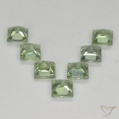 Gemme di Zaffiro Verde chiaro naturale da 1.40 ct, Quadrato, VS