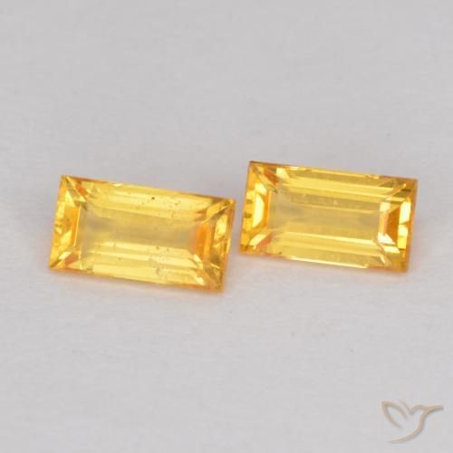 Gemme di Zaffiro Oro brillante naturale da 0.50 ct, Taglio a baguette, VS