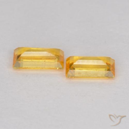 Gemme di Zaffiro Oro brillante naturale da 0.50 ct, Taglio a baguette, VS