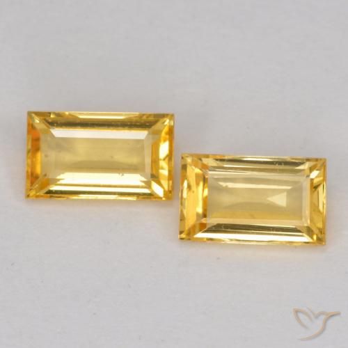 0.68ctw Naturale Oro Zaffiro, Taglio a baguette, VS