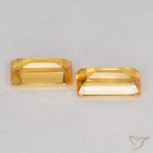 Gemme di Zaffiro Oro medio naturale da 0.44 ct, Taglio a baguette, VS