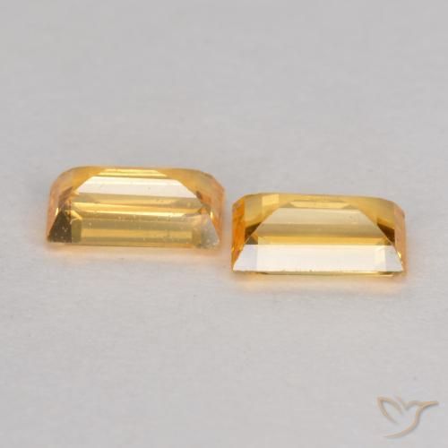 Gemme di Zaffiro Arancio-Oro naturale da 0.54 ct, Taglio a baguette, VS