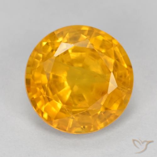 3.15ct Naturale Arancio-Oro Zaffiro, Rotondo, VS-SI