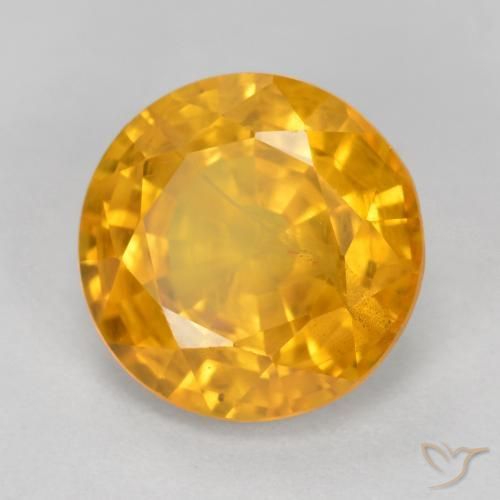 Zaffiro Arancio-Oro naturale da 3.15 ct, Rotondo, VS-SI