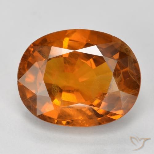 5.58ct Naturale Arancione scuro Zaffiro, Ovale, VS-SI