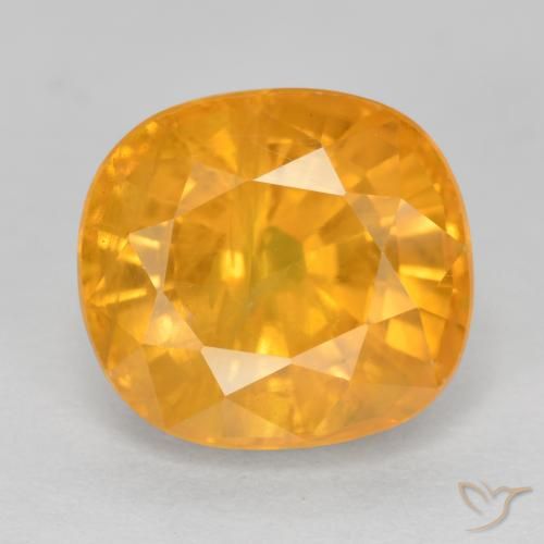5.00ct Naturale Arancio medio-chiaro Zaffiro, Cuscino, VS-SI