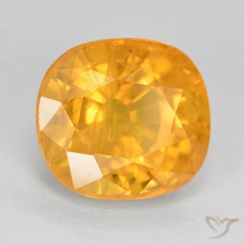 Zaffiro Arancio medio-chiaro naturale da 5.00 ct, Cuscino, VS-SI