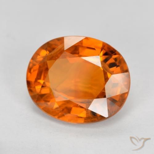 Zaffiro Arancio Medio naturale da 4.03 ct, Ovale, VS-SI