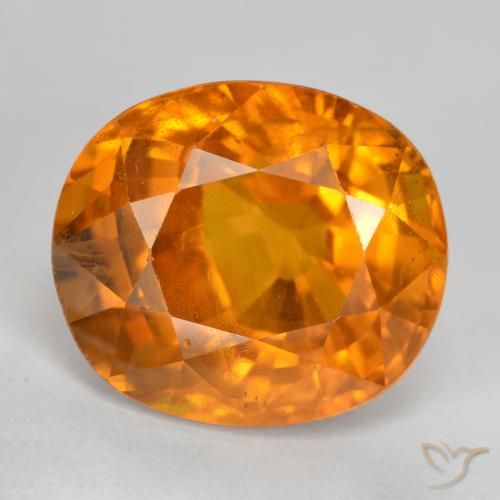 6.87ct Naturale Arancione Ambra Zaffiro, Ovale, VS-SI