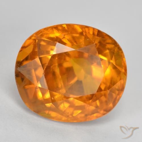 Zaffiro Arancione Ambra naturale da 6.87 ct, Ovale, VS-SI
