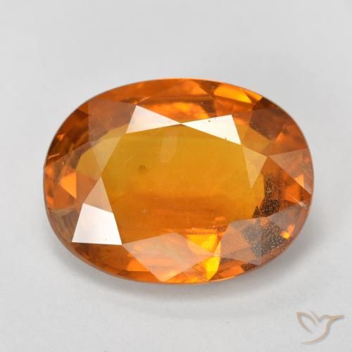 6.96ct Naturale Arancione rossastra Zaffiro, Ovale, VS-SI