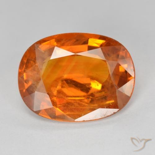 6.78ct Naturale Arancio Medio Zaffiro, Ovale, VS-SI