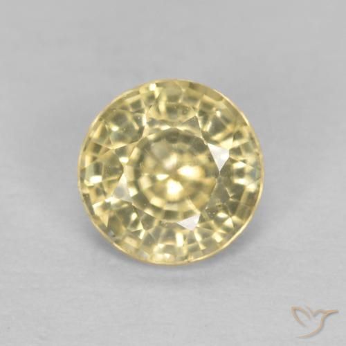 0.52ct Naturale Color crema Zaffiro, Rotondo, VS