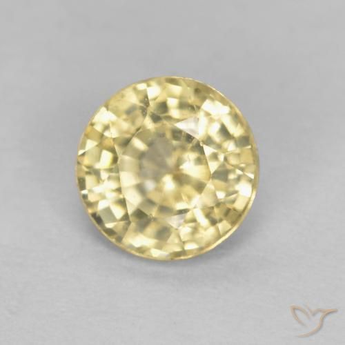Zaffiro Color crema naturale da 0.52 ct, Rotondo, VS