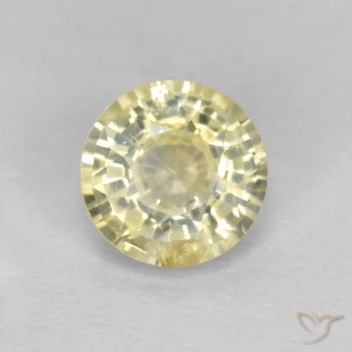0.47ct Naturale Giallo pallido Zaffiro, Rotondo, VS