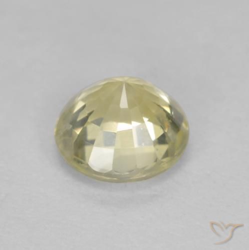 Zaffiro Giallo pallido naturale da 0.47 ct, Rotondo, VS