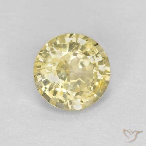Zaffiro Giallo Laguna chiaro naturale da 0.43 ct, Rotondo, VS