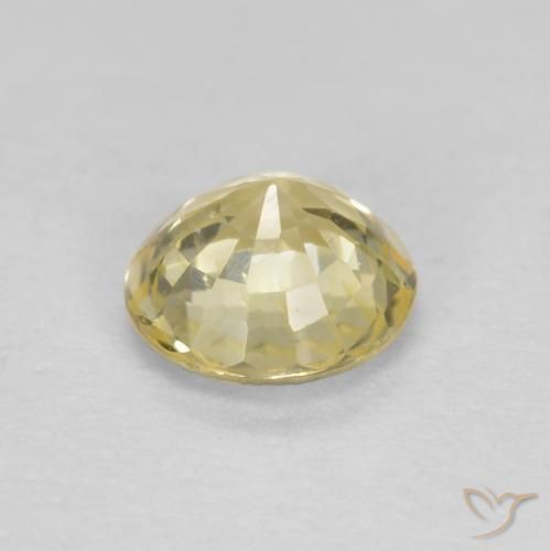 Zaffiro Giallo Laguna chiaro naturale da 0.43 ct, Rotondo, VS