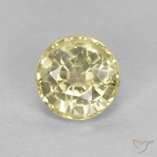 0.53ct Naturale Giallo Laguna chiaro Zaffiro, Rotondo, VVS-VS