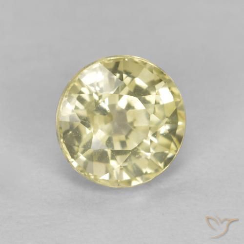 Zaffiro Giallo Laguna chiaro naturale da 0.53 ct, Rotondo, VVS-VS