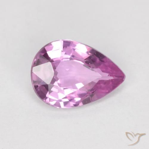 Zaffiro Viola rosato intenso naturale da 0.62 ct, Forma a pera, VS