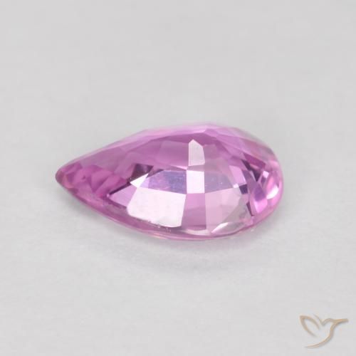Zaffiro Viola rosato intenso naturale da 0.62 ct, Forma a pera, VS