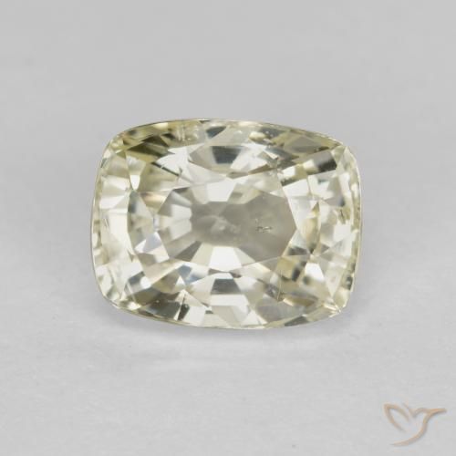 1.43ct Naturale Giallo pallido Zaffiro, Cuscino, VS