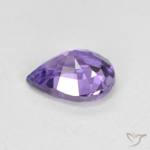 Zaffiro Viola Intenso naturale da 0.66 ct, Forma a pera, VS-SI
