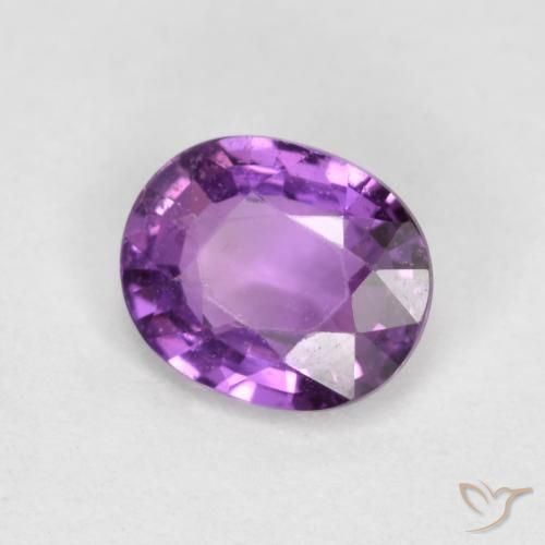 Zaffiro Viola scuro naturale da 0.72 ct, Ovale, VS-SI