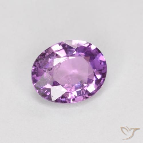 Zaffiro Viola medio-scuro naturale da 0.51 ct, Ovale, VS-SI