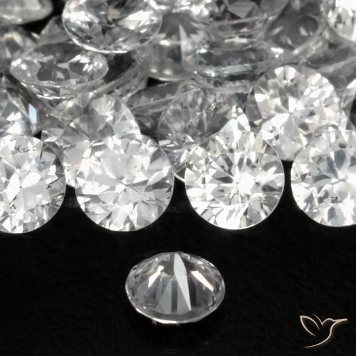 Zaffiro Bianco trasparente naturale da 0.19 ct, Rotondo, VS