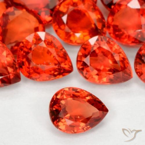 Zaffiro Rosso medio naturale da 0.42 ct, Forma a pera, VVS-VS