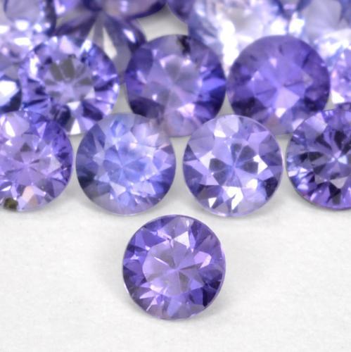 Zaffiro Viola scuro naturale da 0.11 ct, Rotondo, VS