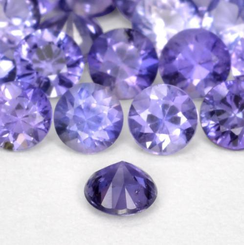 Zaffiro Viola scuro naturale da 0.11 ct, Rotondo, VS