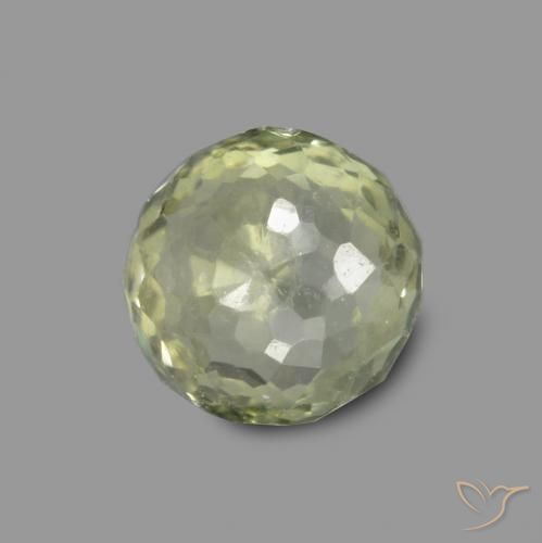 Zaffiro Verde giallastro naturale da 0.59 ct, Rotondo, VS-SI
