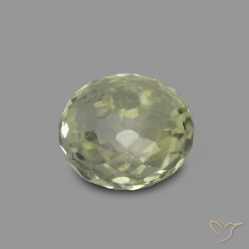 Zaffiro Verde giallastro naturale da 0.59 ct, Rotondo, VS-SI