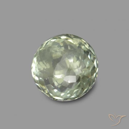 Zaffiro Verde medio naturale da 0.64 ct, Rotondo, VS-SI