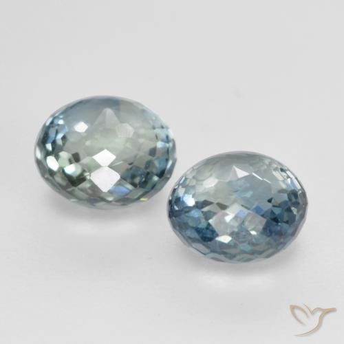 Gemme di Zaffiro Verde blu naturale da 0.99 ct, Rotondo, VS