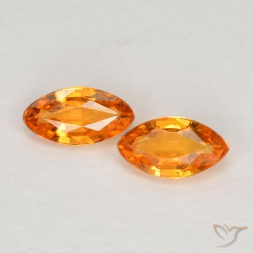 0.39ctw Naturale Arancione brillante Zaffiro, Taglio marquise, VVS-VS
