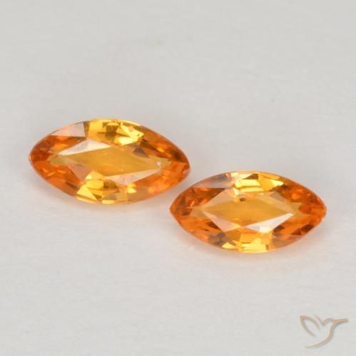 0.39ctw Naturale Arancione brillante Zaffiro, Taglio marquise, VVS-VS