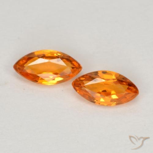 0.40ctw Naturale Arancione brillante Zaffiro, Taglio marquise, VVS-VS