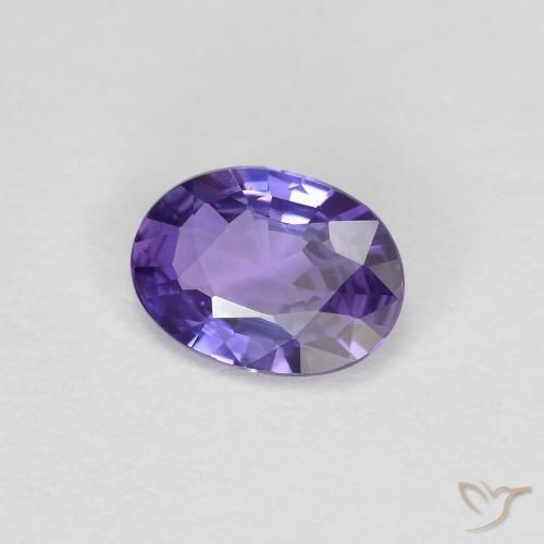 Zaffiro Viola scuro naturale da 0.42 ct, Ovale, VVS-VS
