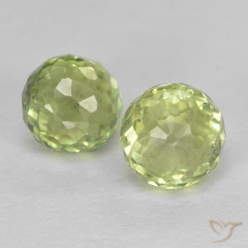 Gemme di Zaffiro Verde giallastro naturale da 1.04 ct, Rotondo, VS