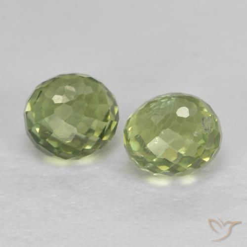 Gemme di Zaffiro Verde giallastro naturale da 1.04 ct, Rotondo, VS