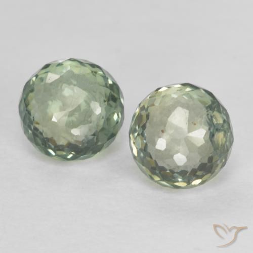 0.91ctw Naturale Verde grigiastro Zaffiro, Rotondo, VS