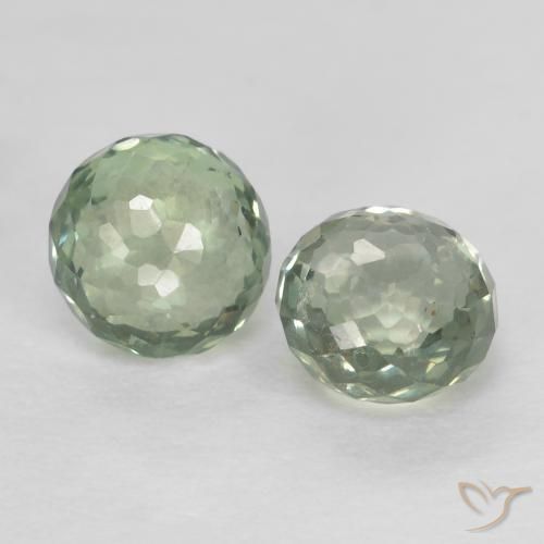 Gemme di Zaffiro Verde grigiastro naturale da 0.91 ct, Rotondo, VS